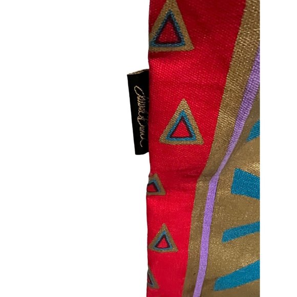 Laurel Burch Cat Geometric Large Shoulder Tote Bag Beaded Inner Pockets EUC - Picture 7 of 13